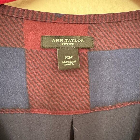 Ann Taylor Plaid Mini Dress with Tie Belt Size Small Petite Pockets - Picture 4 of 10